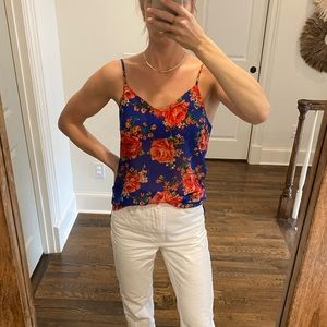 Show Me Your Mumu adjustable tunic/top in blue and red floral print